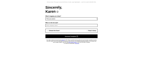 Sincerely Karen
