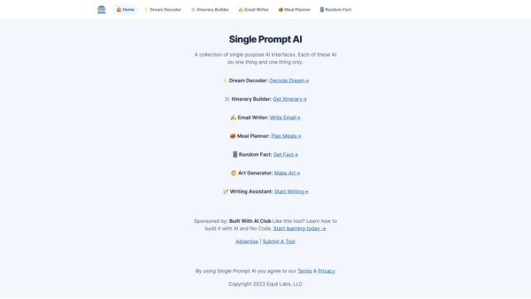 Single Purpose AI Interfaces