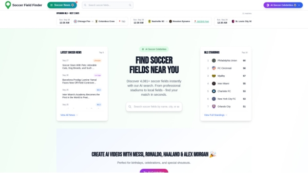 Soccer Field Map – AI Soccer Celebrities & Soccer Fields