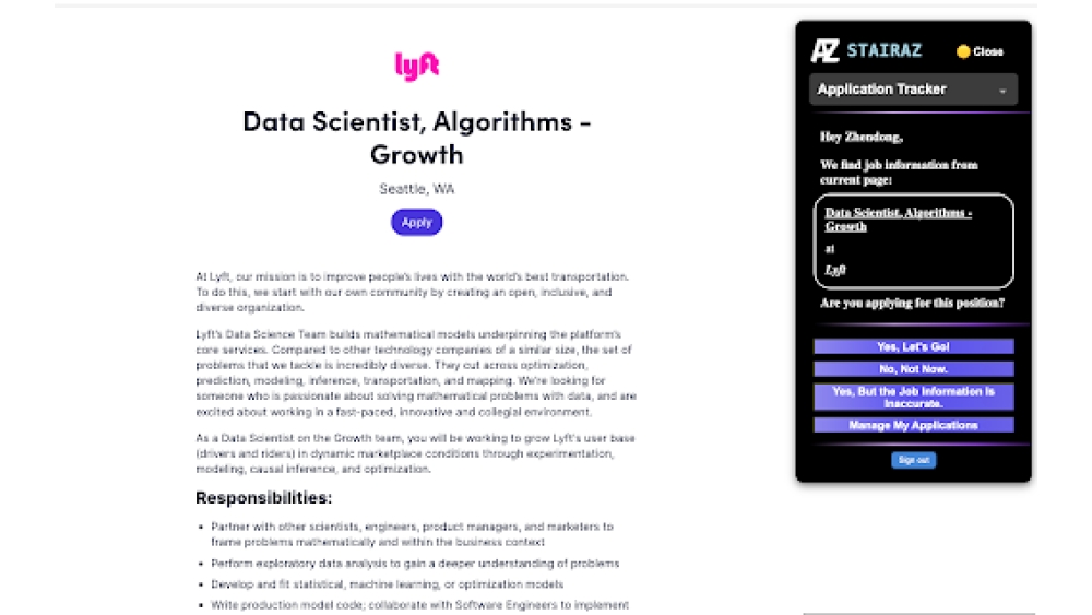 STAIRAZ Job Assistant - Chrome Extension