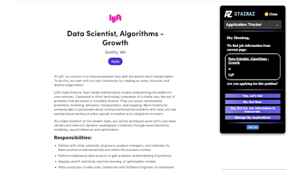 STAIRAZ Job Assistant - Chrome Extension