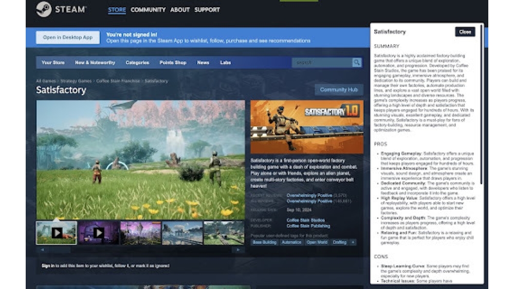 Steam Review Summarizer Chrome Extension - Chrome Extension