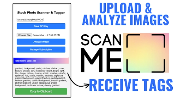 Stock Photo Keyword Scanner - Chrome Extension