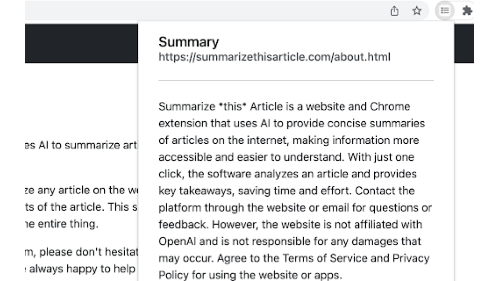 Summarize This Article - Chrome Extension
