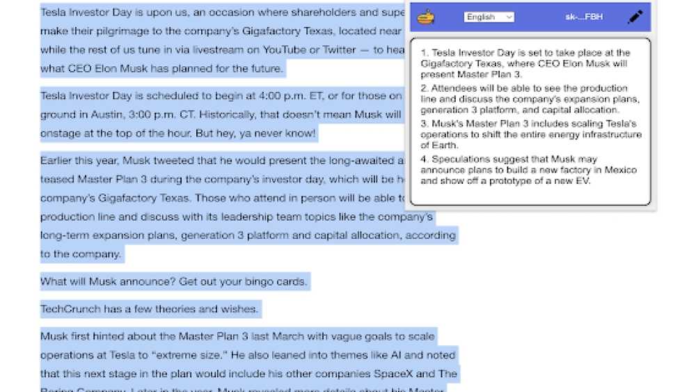 SummarizeIt - Chrome Extension