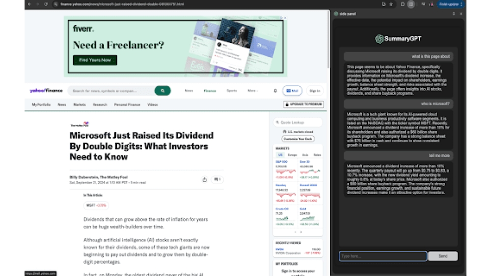 SummaryGPT - Chrome Extension