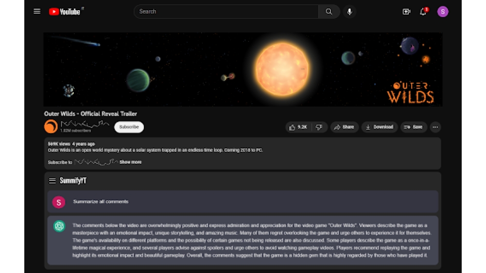 SummifyYT - Chrome Extension