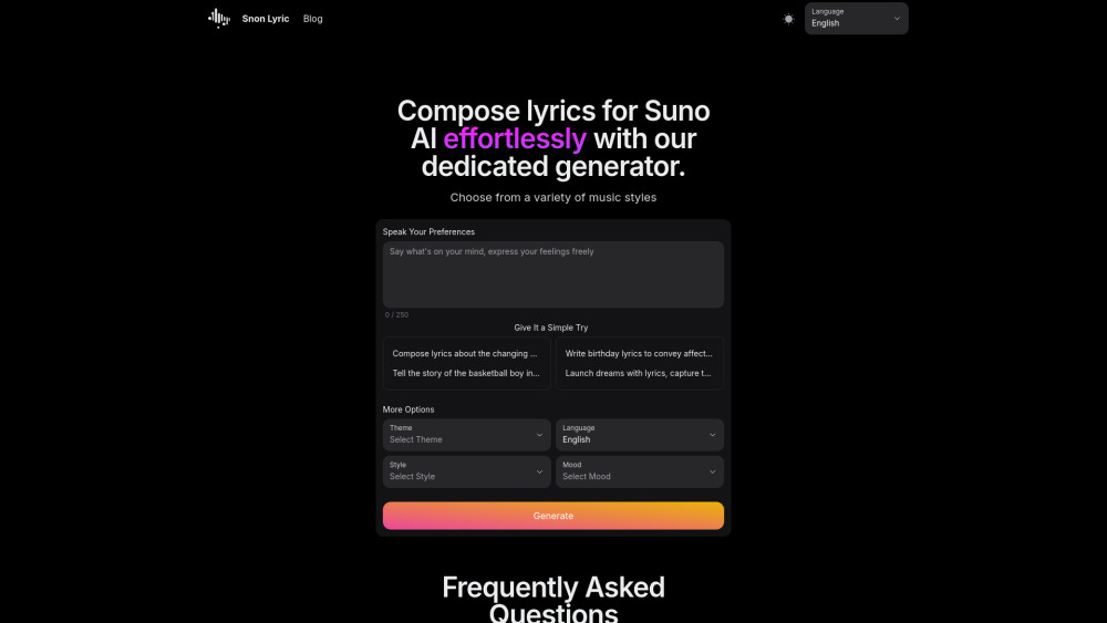Suno AI Prompt Generator