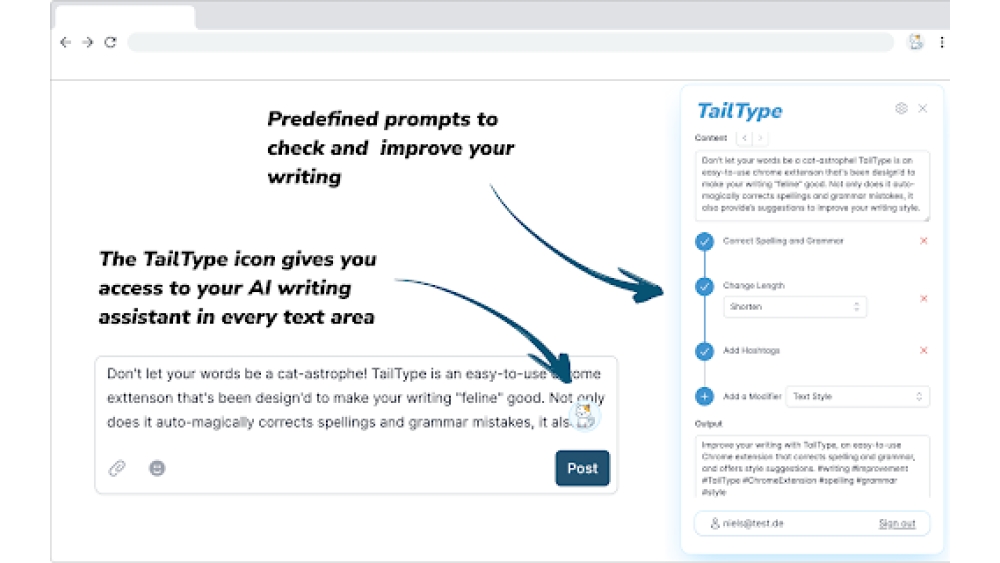 TailType - Chrome Extension