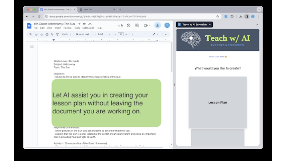 Teach w/ AI - Chrome Extension
