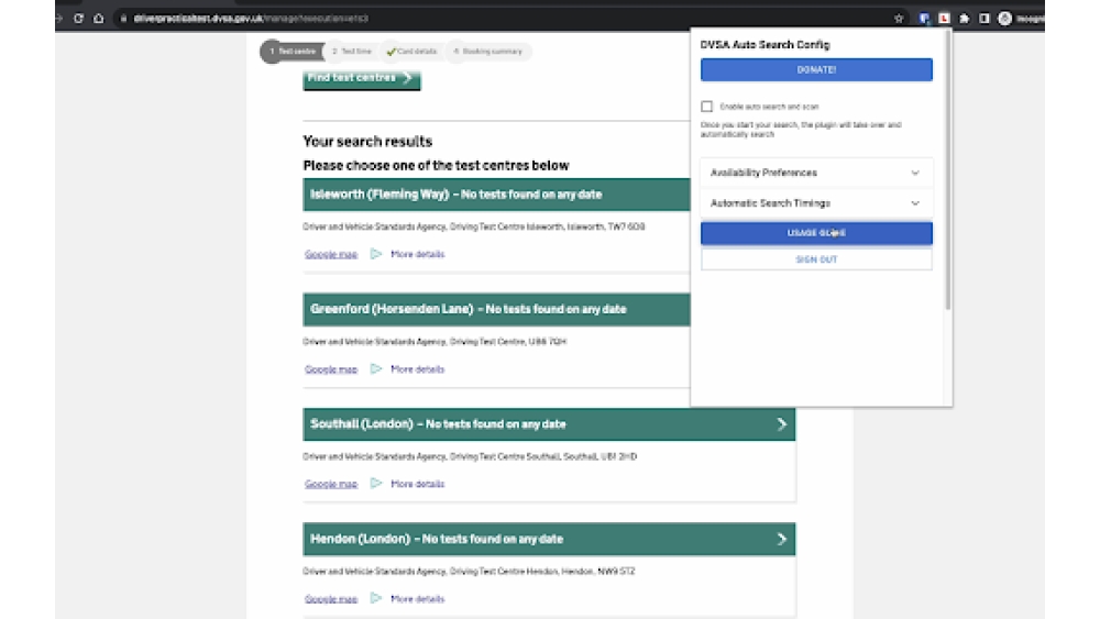 Test Date Finder Extension - Chrome Extension