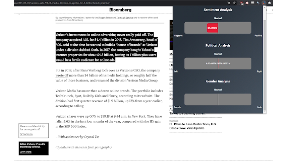 Text Analysis Extension - Chrome Extension