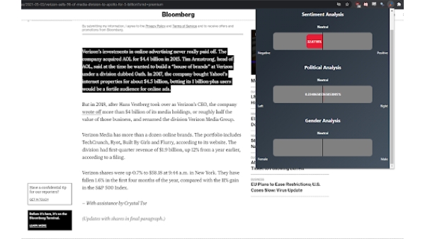 Text Analysis Extension - Chrome Extension