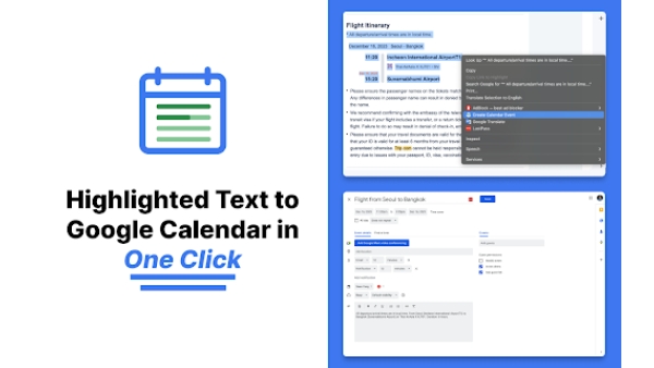 Text to Google Calendar - Chrome Extension