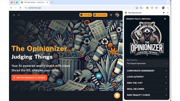 The Opinionizer - Chrome Extension