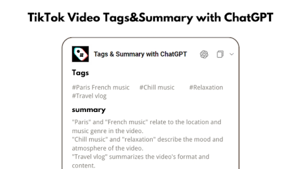 TikTok Video Tags & Summary Extension - Chrome Extension