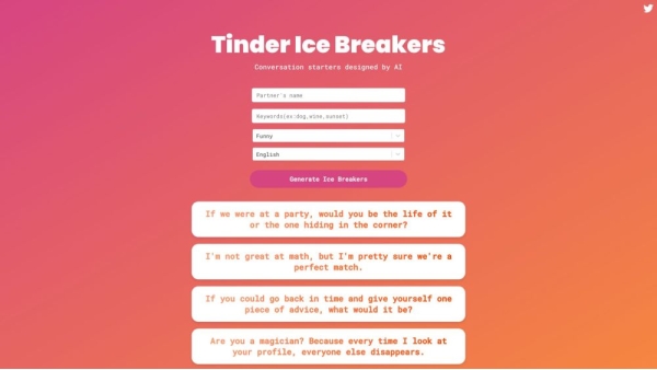 Tinder Ice Breakers AI