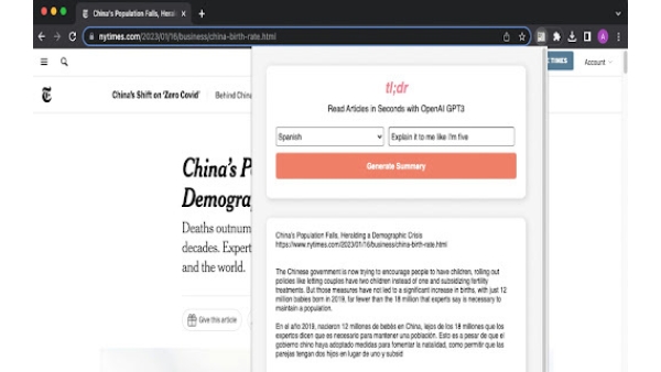 TLDR - Chrome Extension