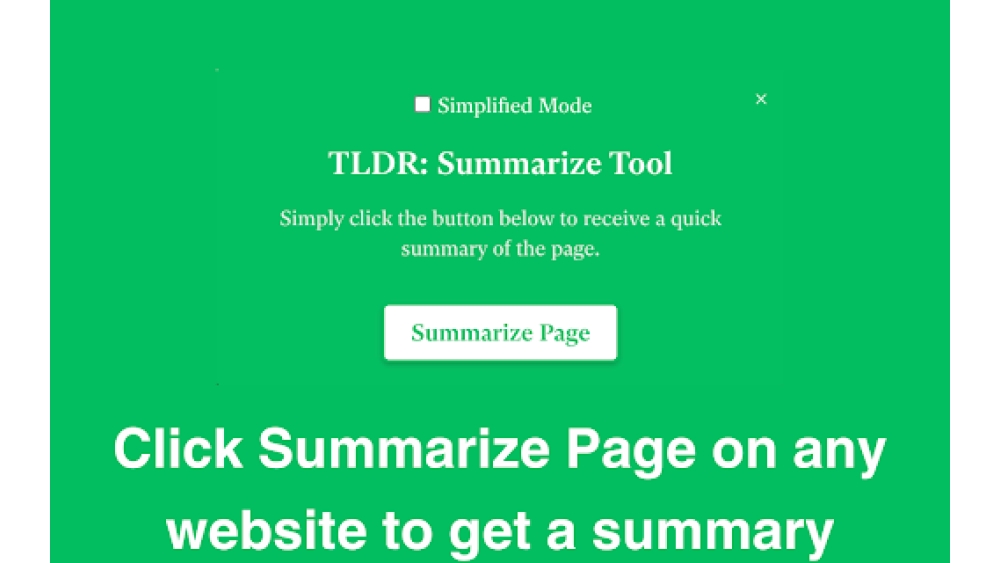 TLDR - Summarize Tool - Web Page Summarizer - Chrome Extension