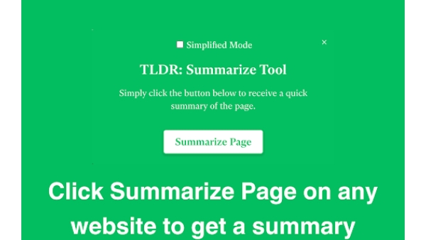 TLDR - Summarize Tool - Web Page Summarizer - Chrome Extension