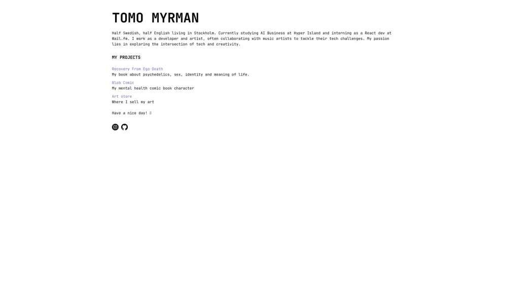 Tomo Myrman's Portfolio