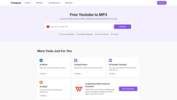 Toolsmart YouTube to MP3 Converter