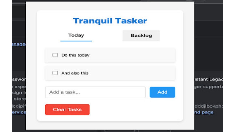 Tranquil Tasker - Chrome Extension