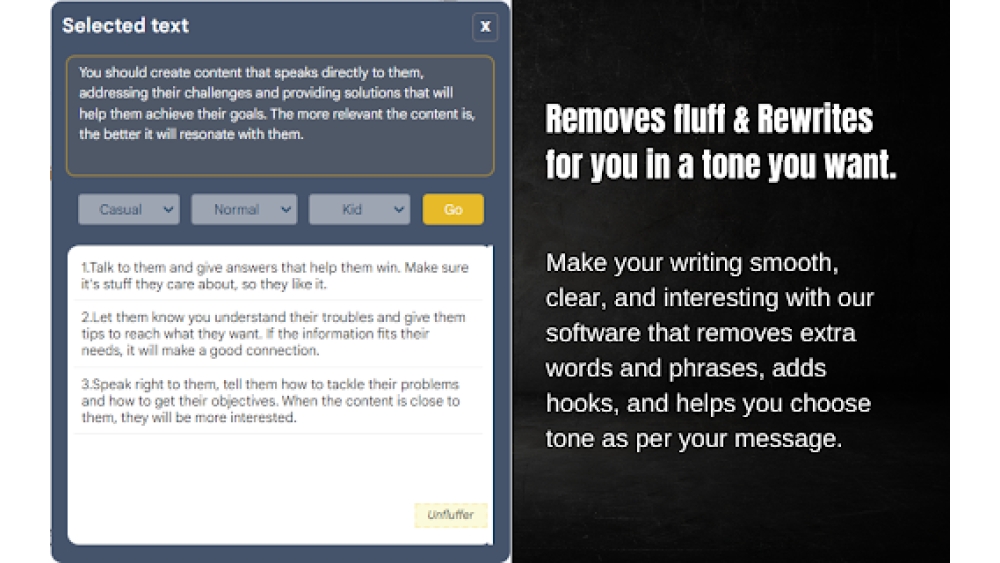 UnFluffer - Chrome Extension