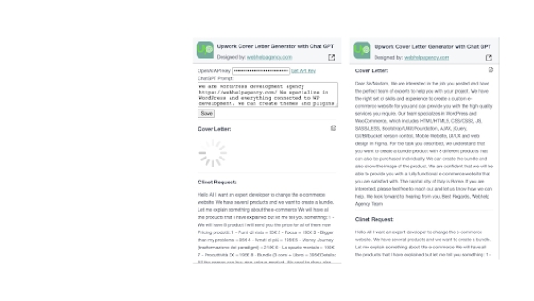 Upwork Cover Letter Generator Extension - Chrome Extension