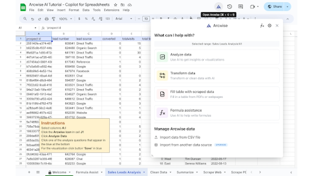 Use the AI behind ChatGPT to explain, transform, and ingest data in Sheets with text commands! - Chrome Extension