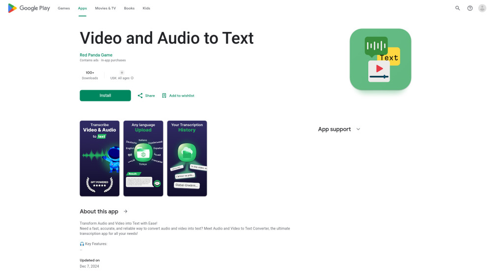 Video and Audio to Text
