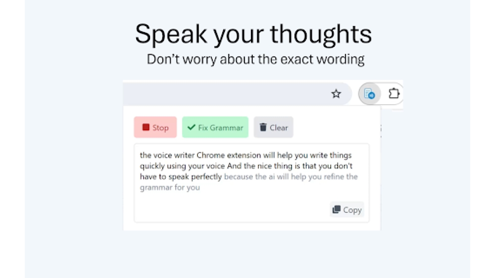 Voice Writer - Chrome Extension