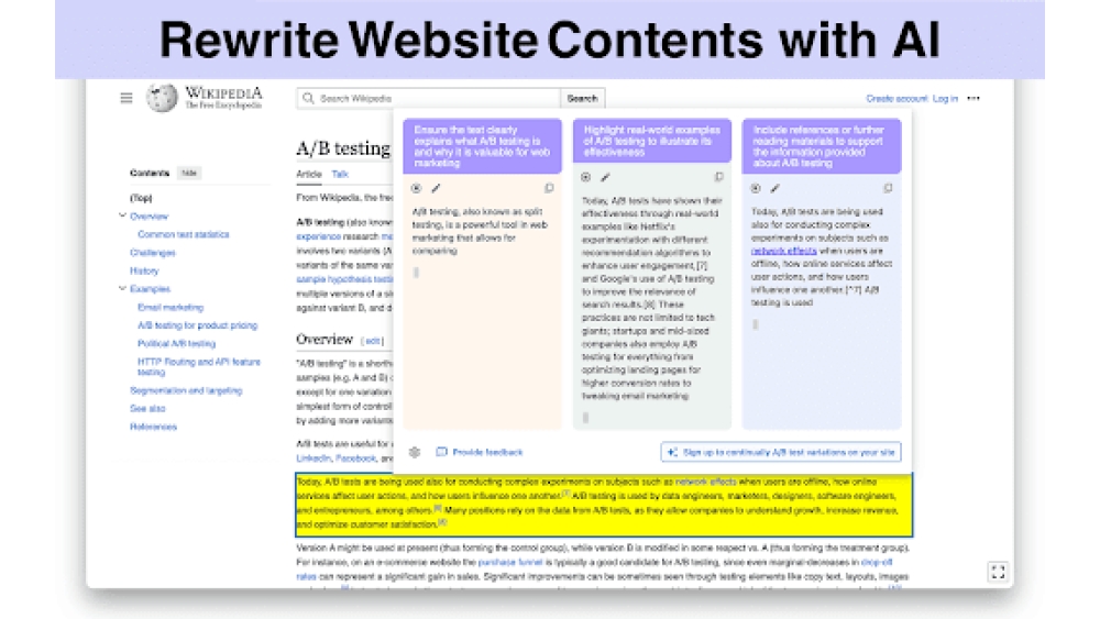 Website Optimizer AI - Chrome Extension