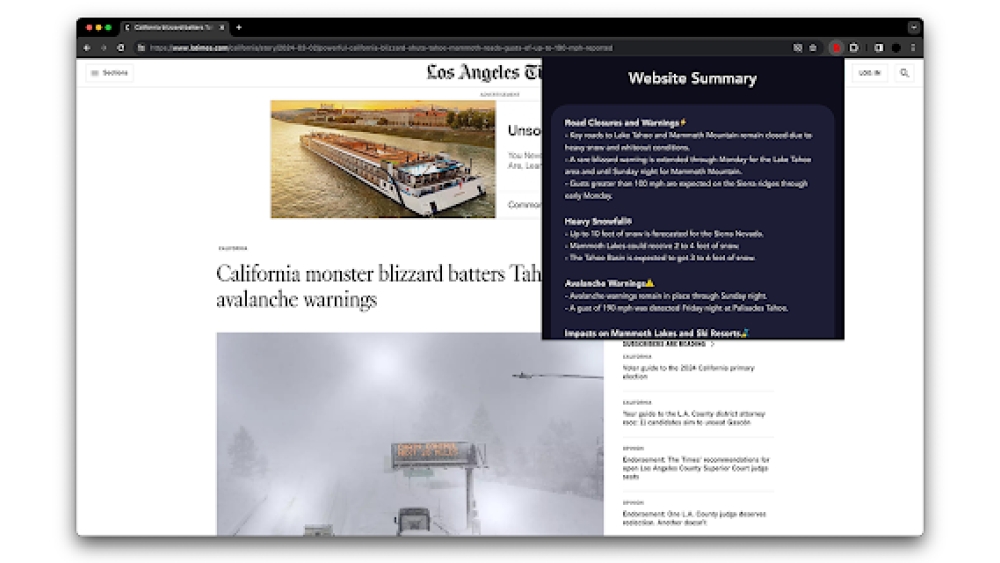 Website Summarizer - Chrome Extension