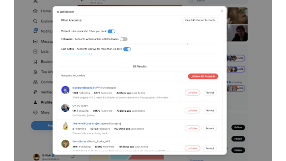 X Unfollower - Chrome Extension