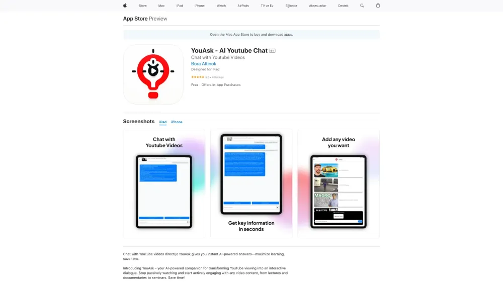 YouAsk - AI Youtube Chat