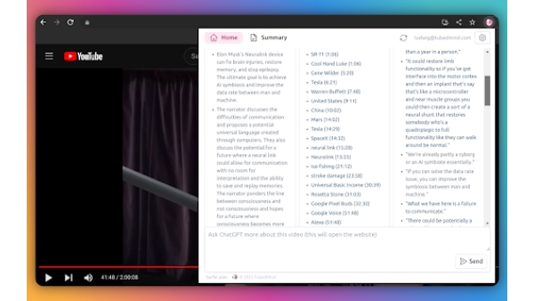 YouTube ChatGPT Summary - Chrome Extension