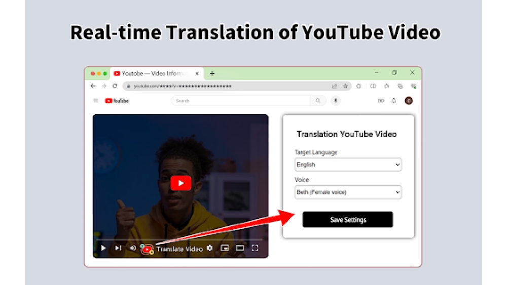 YouTube Real-Time Translation - Chrome Extension