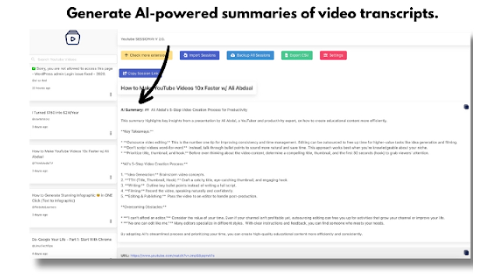 YouTube Transcript Summary with Gemini - Chrome Extension