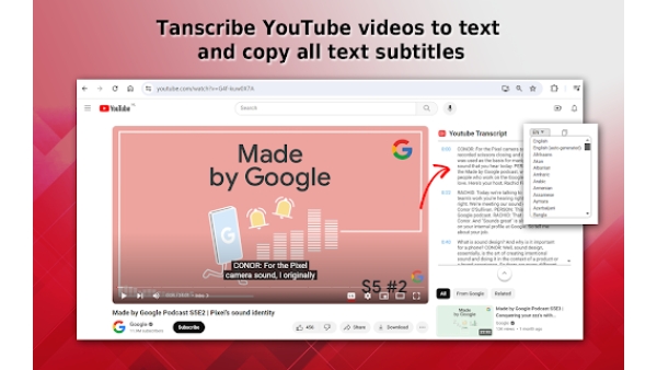YouTube Transcription - Chrome Extension