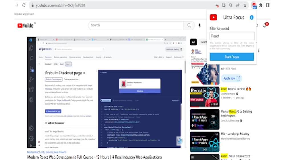 YouTube Ultra Focus Mode - Chrome Extension