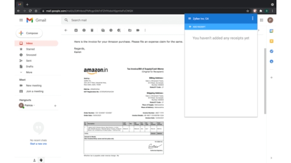 Zoho Expense - Chrome Extension