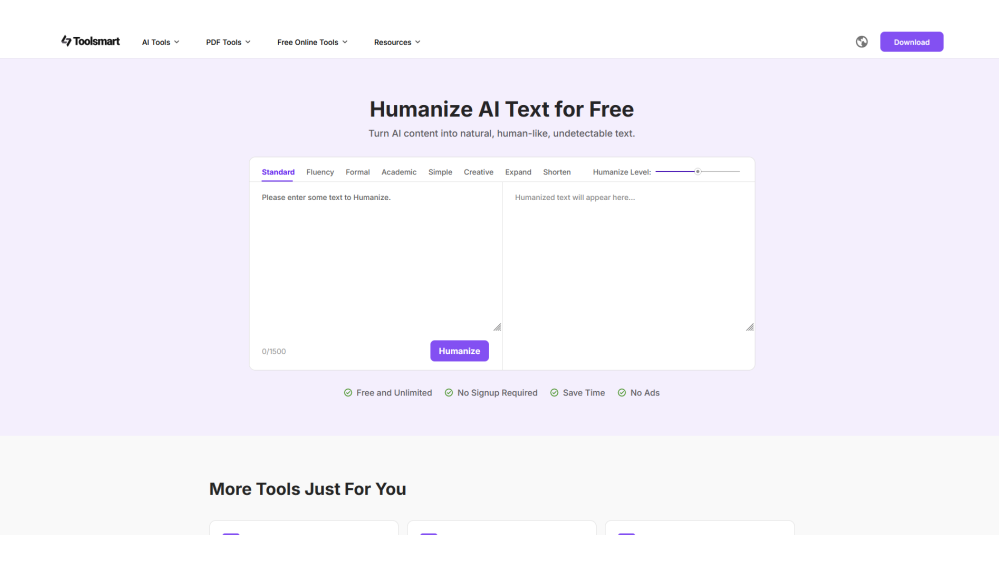Toolsmart Free Humanize AI