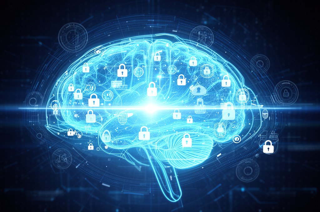 Futuristic representation of ethical decision-making in AI systems