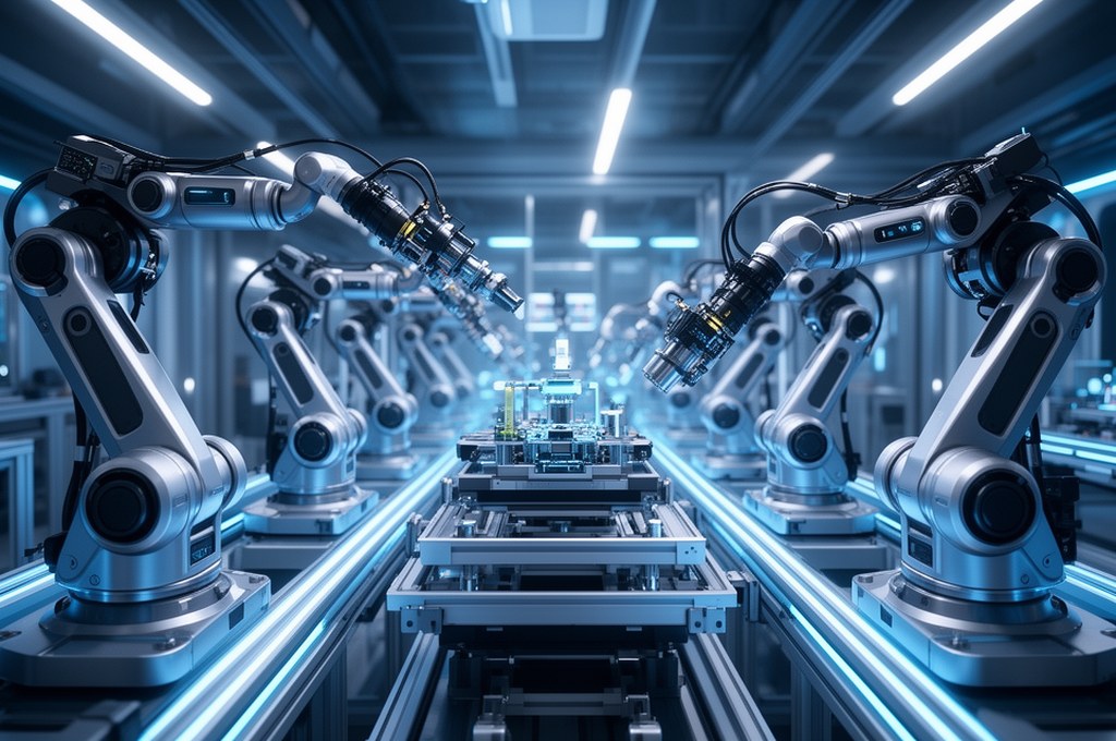 Futuristic multirobot assembly line