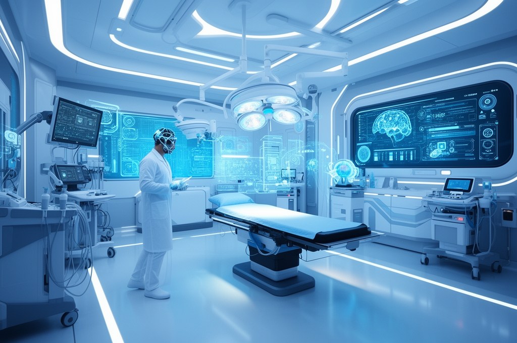 Futuristic medical clinic using AI technology