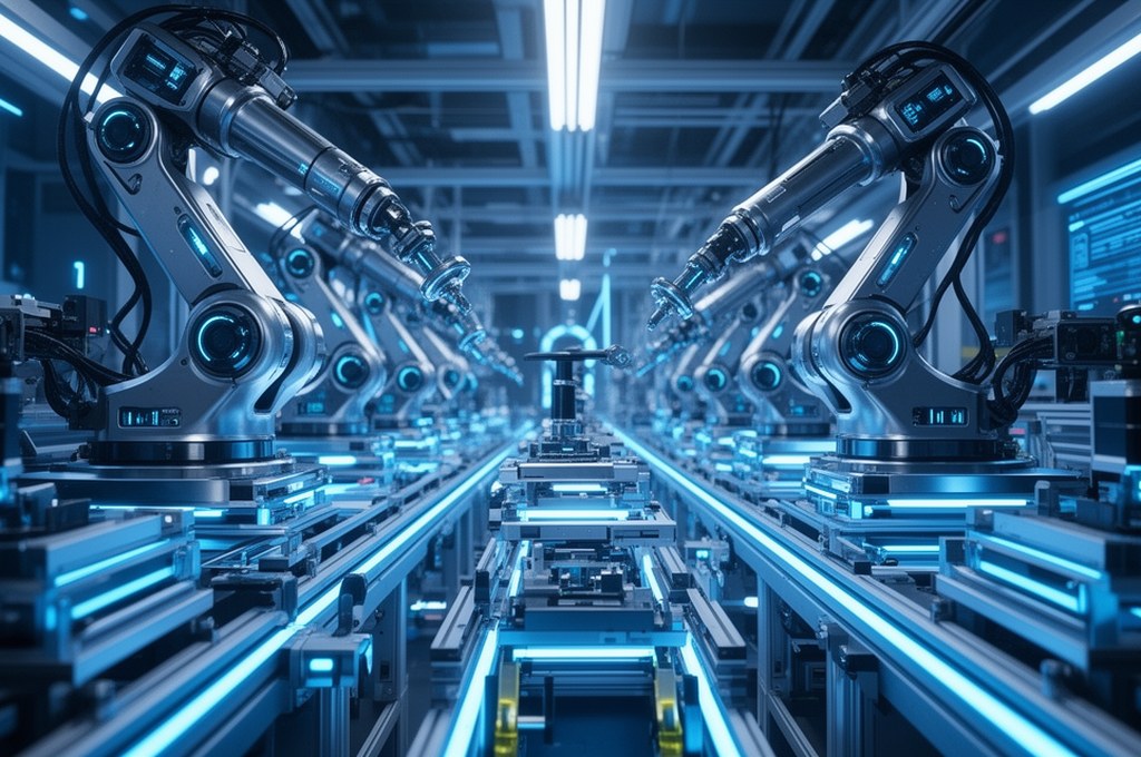 futuristic robotic assembly line