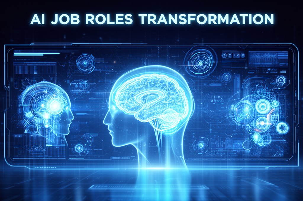 Futuristic AI job roles transformation