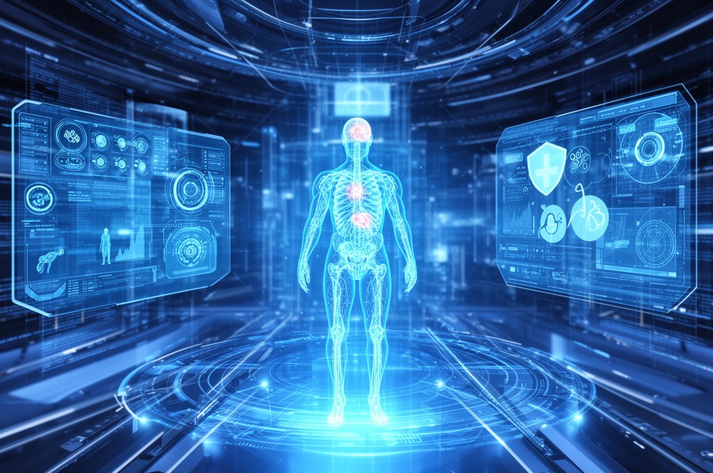 futuristic AI healthcare system