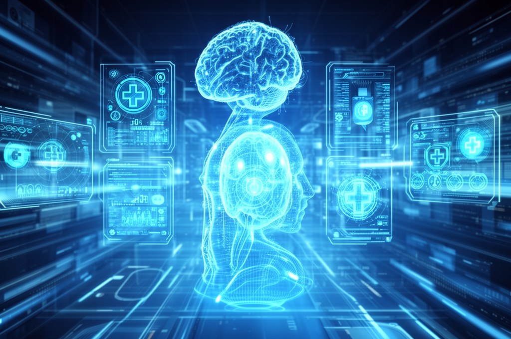 futuristic AI healthcare system